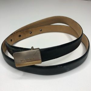 Yves Saint Laurent vintage black gold leather belt